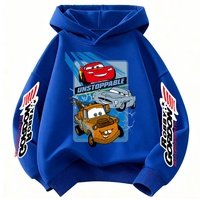Cars Lightning McQueen Print Children Hooded Sweatshirt BoyGirl Autumn Winter Daily Outdoor Vacation Casual Warm Soft Sportswear