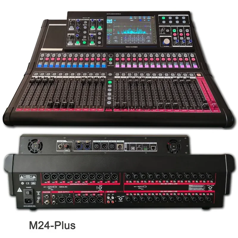 Digital Mixer Console DJ Sound System 24-Channel Digital PA System Audio Music Console Touch Screen Wired Wireless Adjustment