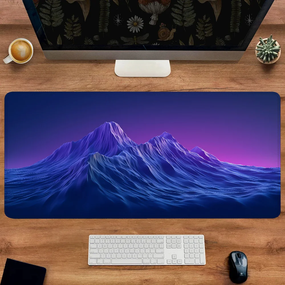 Purple Mountain Ranges Office Accessories Desk Pad for Computer Mouse Gamer Keyboard Mousepad Mat Gaming Mats Mause Carpet Rug