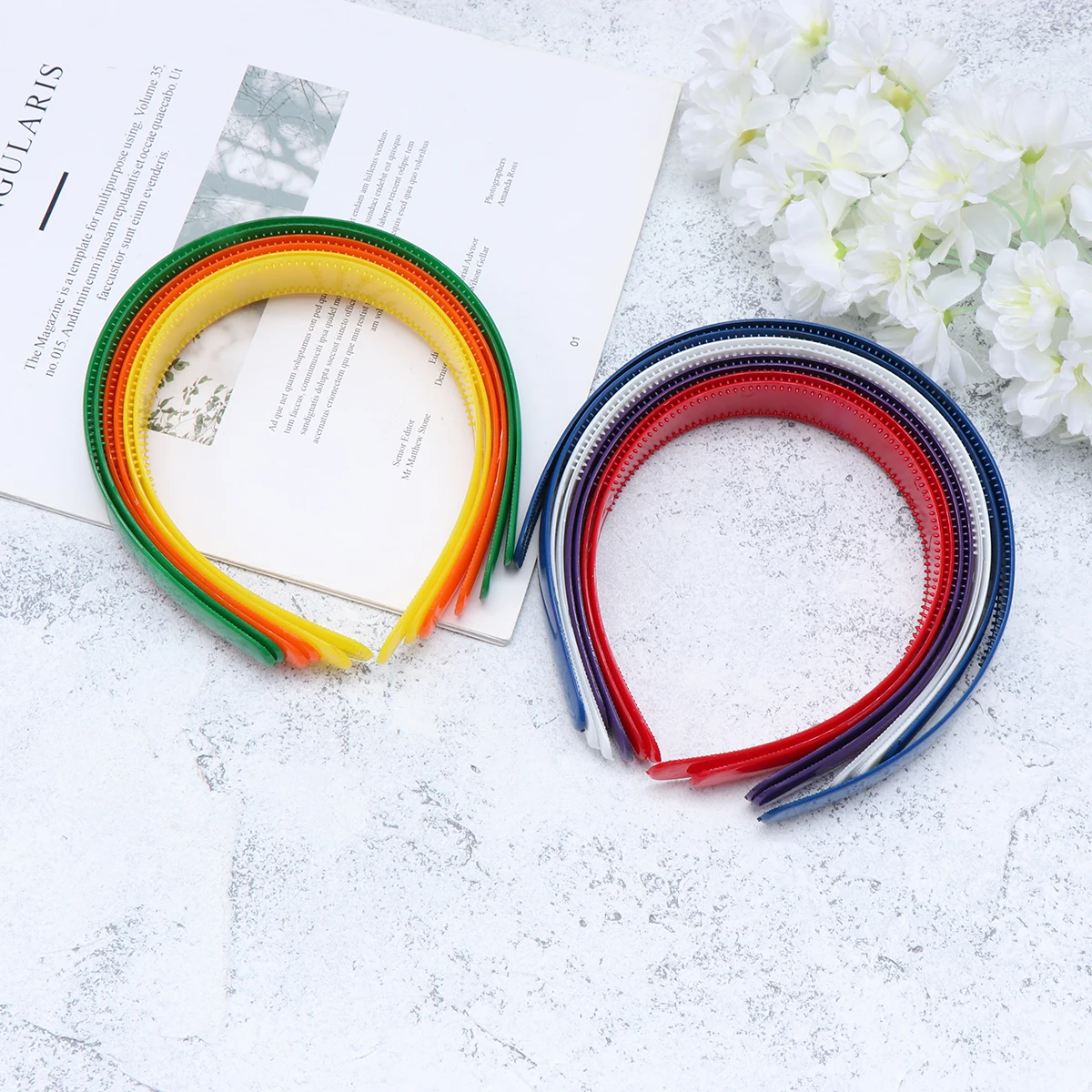 

24pcs Anti Slip Band for Women Candy Color Headband Hoop Handmade Accessory Durable Plastic Elegant Hair Hoop for Girls Stylish