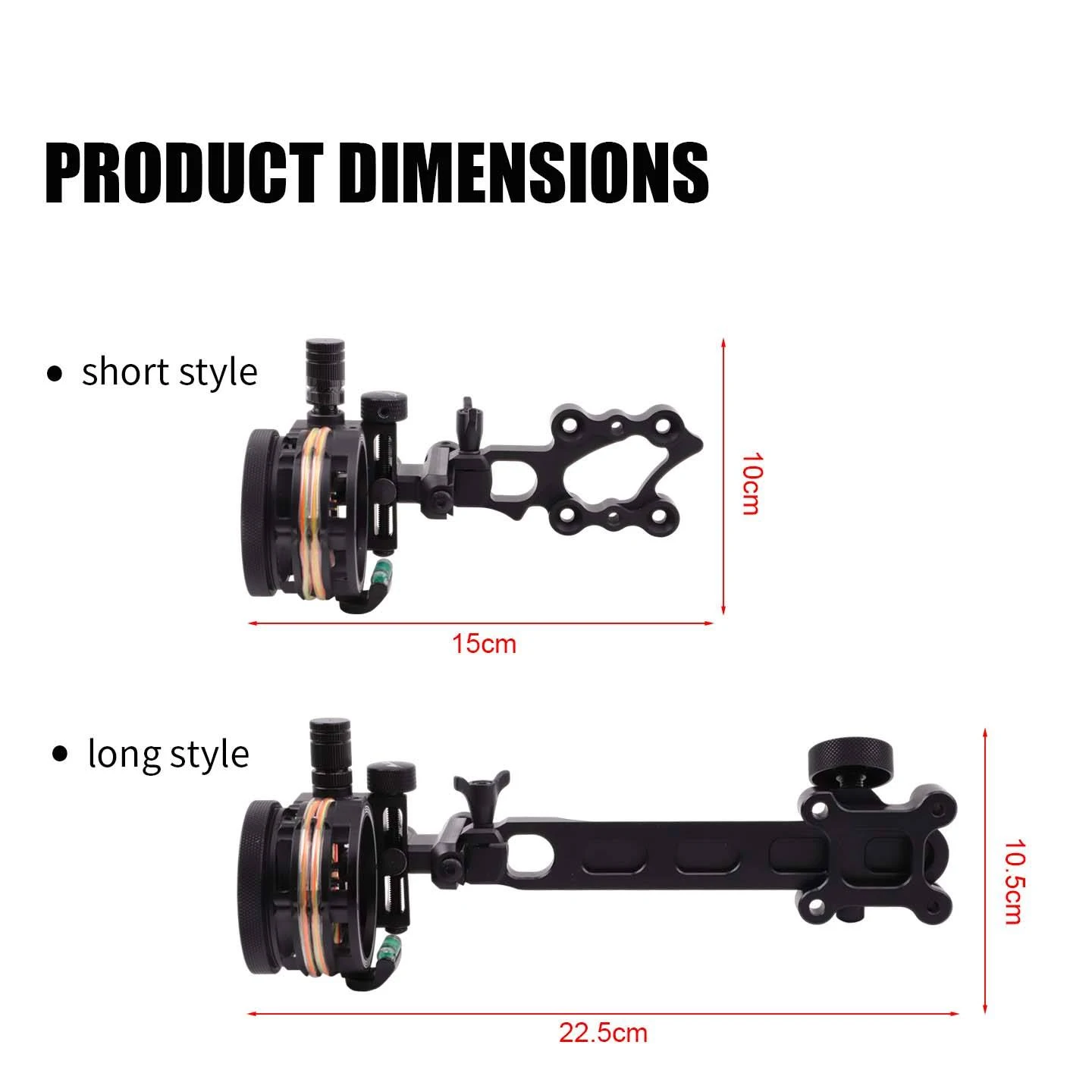 Long/Short Aluminum Alloy 4/6/8x Lens 5 Needles Sight Aiming Fast Directions Adjustable Archery Compound Bow Accessory