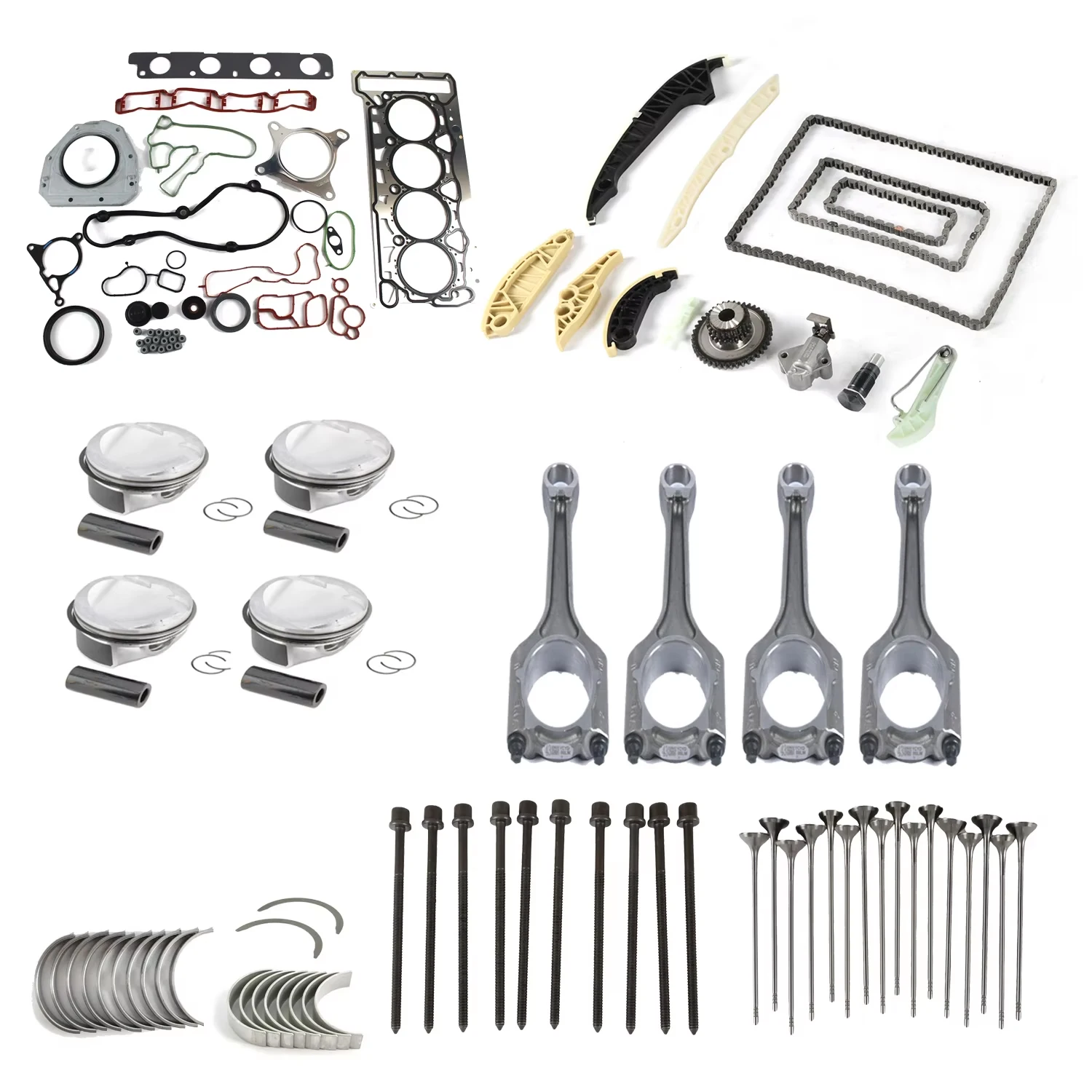 1set Engine Rebuild Kit For VW GTI Audi A4 A5 Q5 2.0T CDN CCZ CCT CAE CAW EA888 Φ23mm Auto Parts