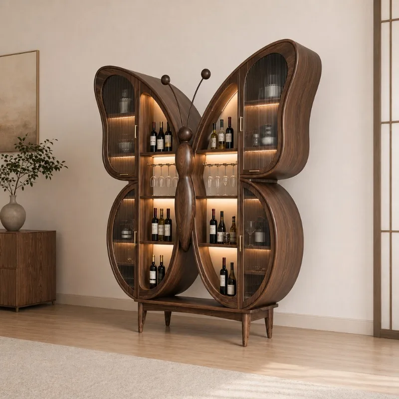 Wooden Beauty Display Cabinet Glass Showcase Nordic Weird Living Room Cabinets Organizer Cupboard Armario Multiuso Furniture
