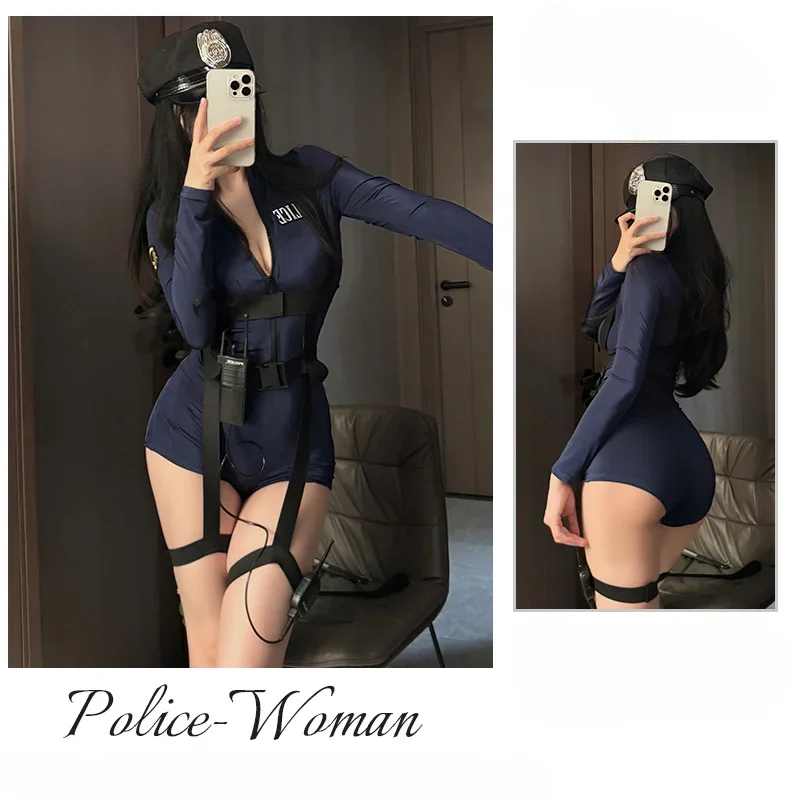 2024 New Women Cosplay Costume Police Woman Cosplay Costumes Sexy Slim Fit Outfit Hallowen Club Clothes Policewoman for Women