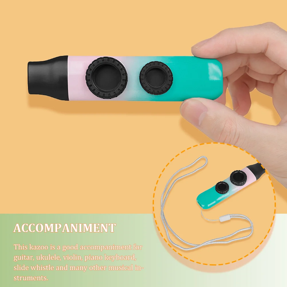 

1 Set Gradient Kazoo For Adults Double Hole Portable Musical Instrument Easy To Play With Membranes Guitar Partner Starter