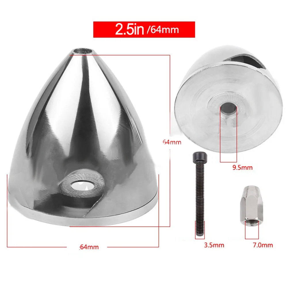 RC Plane Spinner RC Model Planes Propeller All-aluminum Alloy Easy Installation Improved Flight Performance Base Diameter 10mm