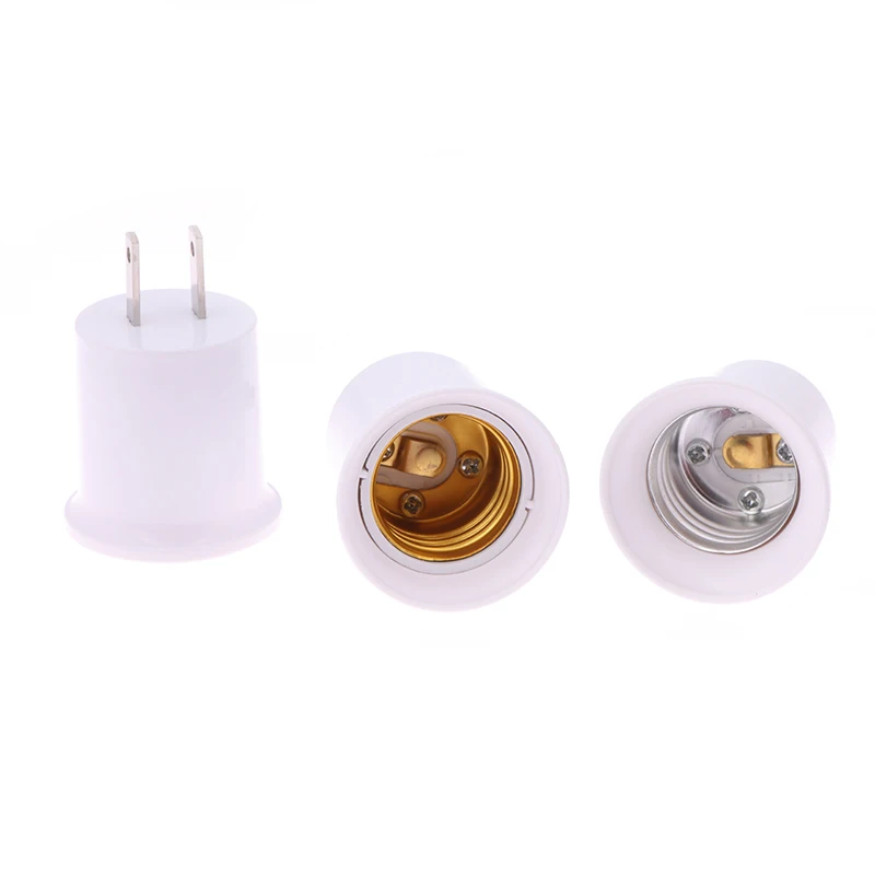 1 Pcs Screw Socket To Plug US Euro E27 Bulb LED Lampholder Conversion Socket Adaptor Plug Lampholder Socket