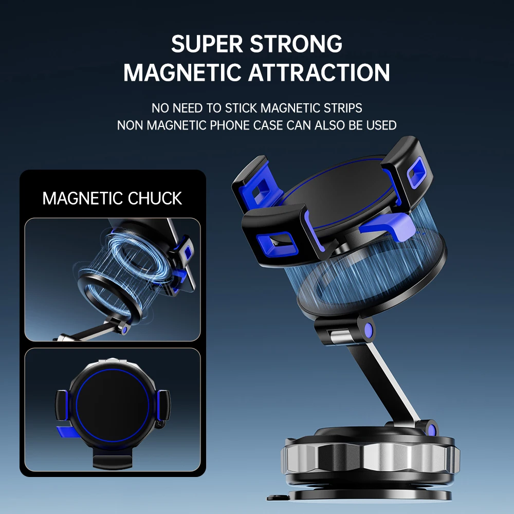 

Upgraded 2-in-1 Magnetic Car Phone Holder With 360° Enhanced Suction Cup MagSafe Phone Holder Suitable for iPhone and Android
