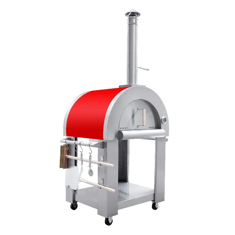 Wood-fired stainless steel pizza oven, applications, automotive, RV, outdoor, hotel, commercial
