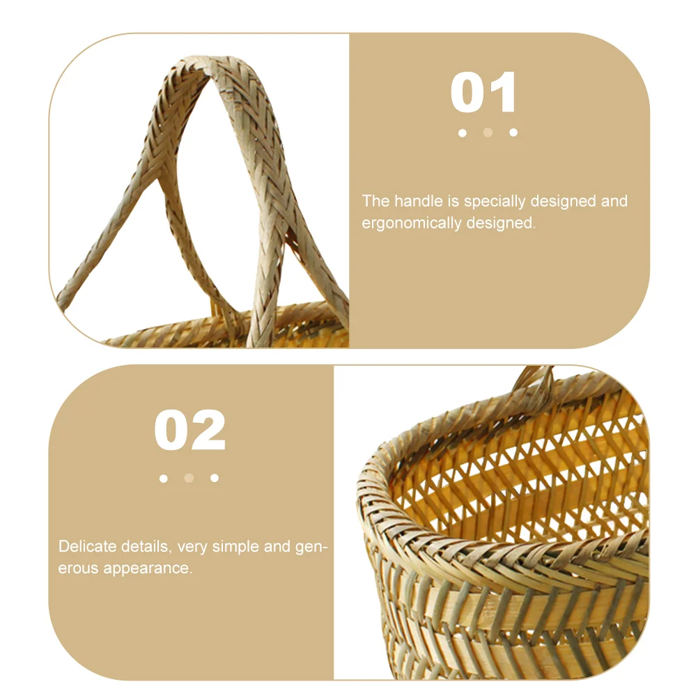 Planter Basket Hand Shopping Rattan Baskets Storage Garden Gathering Vegetables Mushroom