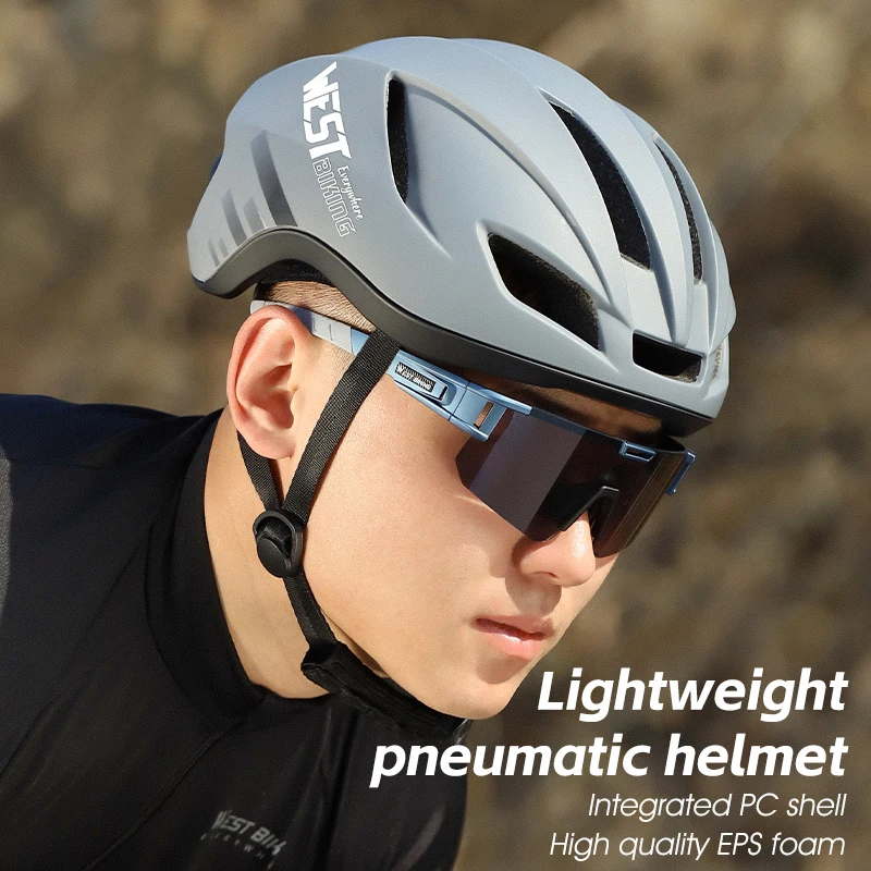 WEST BIKING Aero Cycling Helmet Integrally-Molded KC Certified Unisex Helmet With LED Taillight for Road Bike Electric Scooter