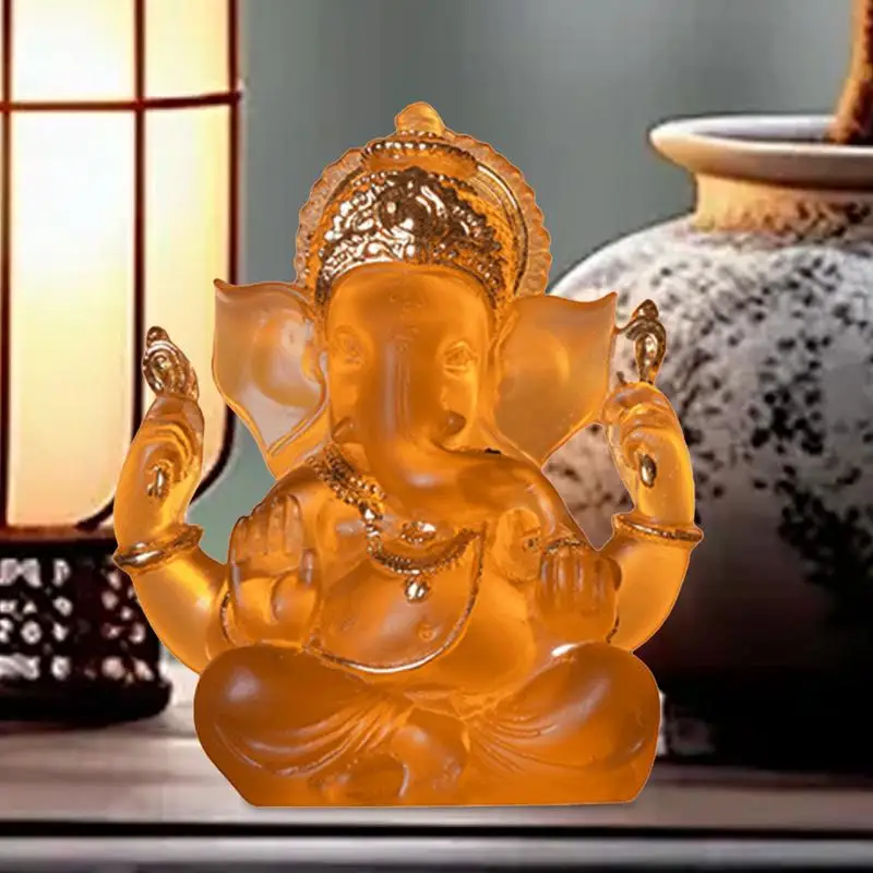 Ganesha Figurines Buddha Statue Home Decor Desktop Decoration Elephant God Statues Small Buddha Figurine Ornament For Desk Decor