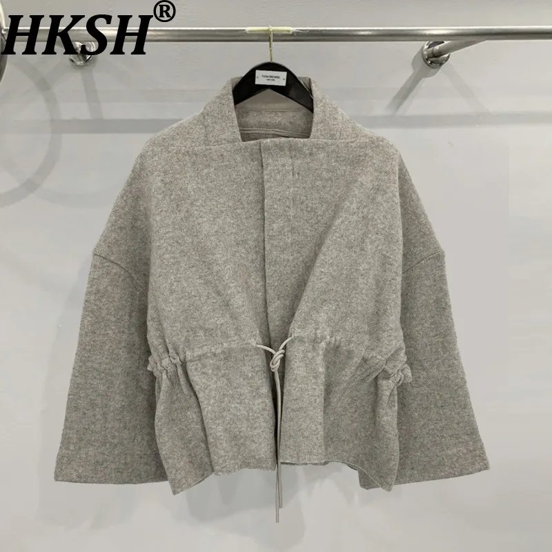 

HKSH весенне-осеннее новое женское пальто, однобортное пальто с завязками на талии, однотонная универсальная модная повседневная куртка HK13841