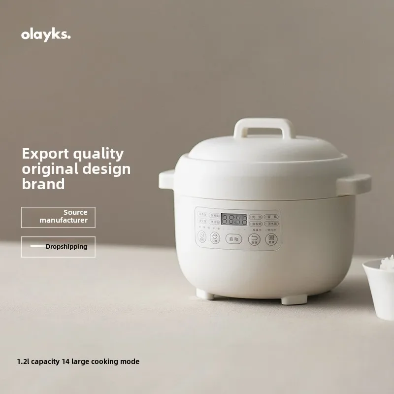

Olayks Instant Mini Rice Cooker 1 for 2 People Household Small Rice Cooker 1.2L Multi-functional Cooking Pot（220V50ZH）