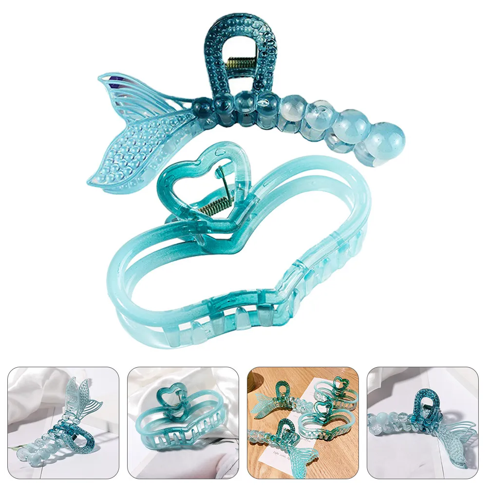 

2 шт. Заколки-крабы в форме акульей пасти, уникальные стильные, легко открывающиеся, нескользящие аксессуары для волос для женщин, держатели для хвоста, заколки-зажимы