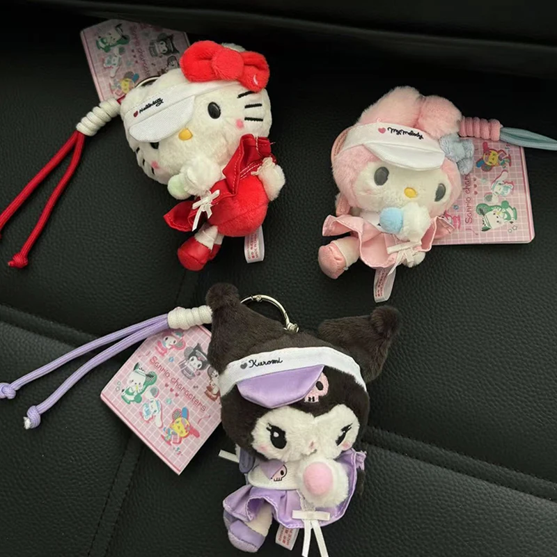 

Sanrios Hellokittys Plush Doll Keychain Kawaii Kuromi Melody Stuffed Plushies Pendant Cartoon Bag Charm Accessory Perfect Gift