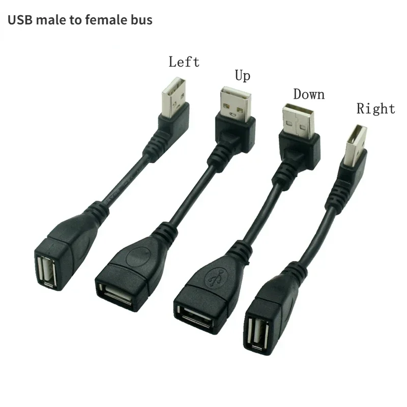 Cabo USB 2.0 Cabo de extensão USB macho para fêmea Extensão USB em ângulo de 90 graus