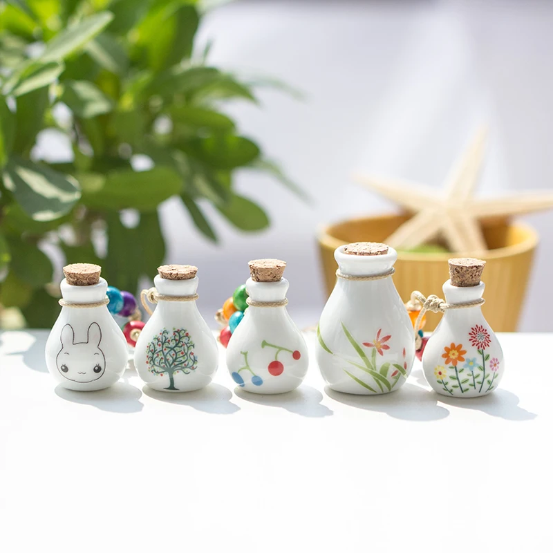 Cute perfume bottle necklace women\'s ceramic classic necklaces & Pendants DIY handmade necklace for women Gift #1199