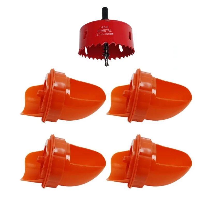 NONE Automatische Schwerkraft Huhn Feeder Regendicht Geflügel Feeder Port Reduzieren Verschütten Lebensmittel Bauernhof Huhn Ente Lebensmittel DIY Loch Opener Werkzeug 8