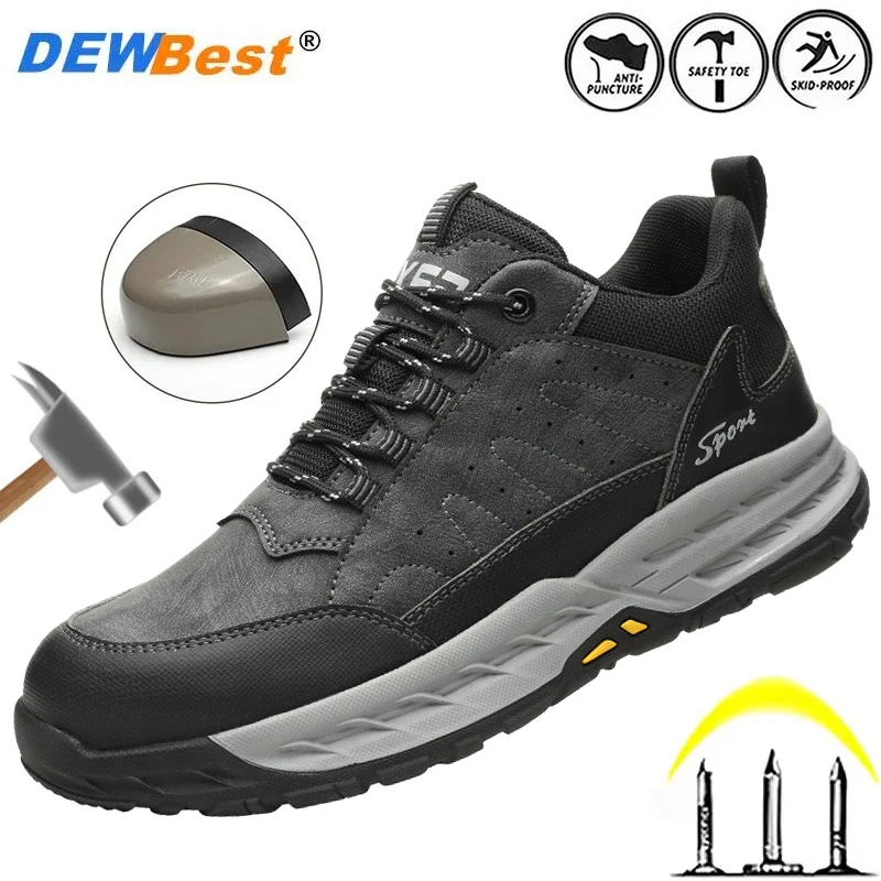 Spring and autumn breathable and wear-resistant construction shoes, anti smashing, anti piercing, anti slip men's safety shoes