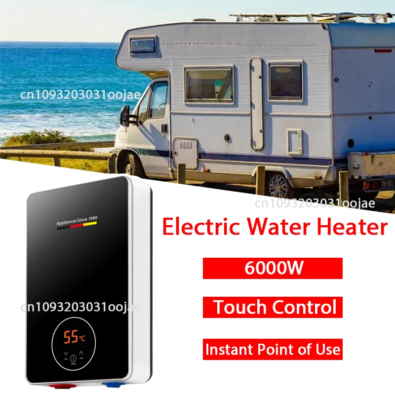 Electric Tankless Water Heater 6000w Self-Modulating Instant Water Heater With Digital Display 110v Water heater for Shower