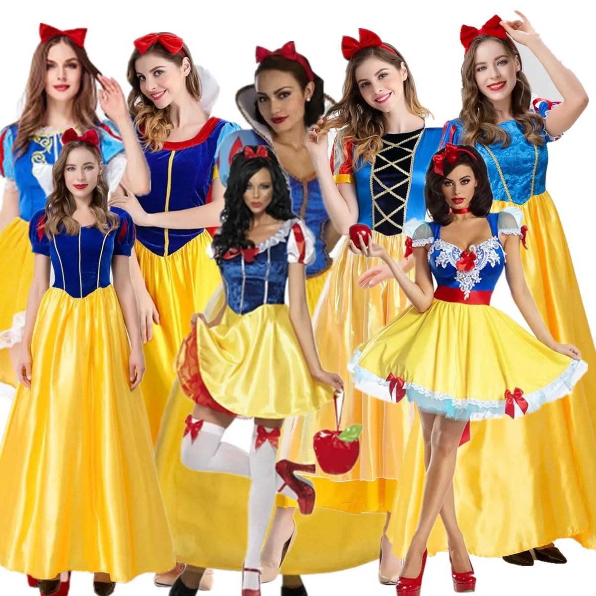 

Costume de Cosplay de princesse blanche-neige, plusieurs contes de fées, Anime, fête de carnaval d'halloween, spectacle sur scè