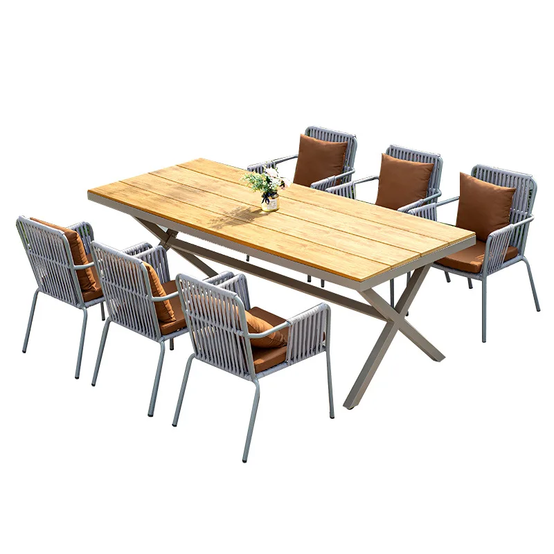 

Outdoor tables and chairs villa courtyard garden terrace plastic wood