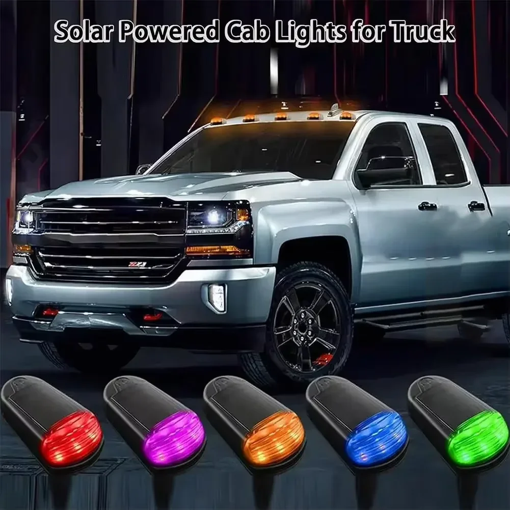 5pcs 2024 Solar Powered Roof Colorful Car Lights Compatible with Dodge Ram 1500 - 5500 And  2003-2018 Pickup Trucks