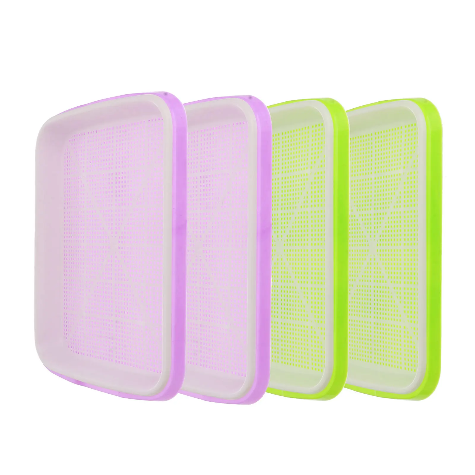 

4 set Sprouting Basin Soilless Water Planting Tray For Wheatgrass Soybean Mung Sprouter Dense Holes Retaining Water Easy