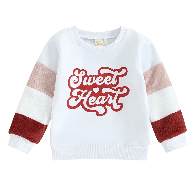 Toddler Sweatshirts Sweet Heart Crewneck Baby Sweatshirt Fall Tops 6 12 18 24 Months 3T Infant Boy Girl Clothes