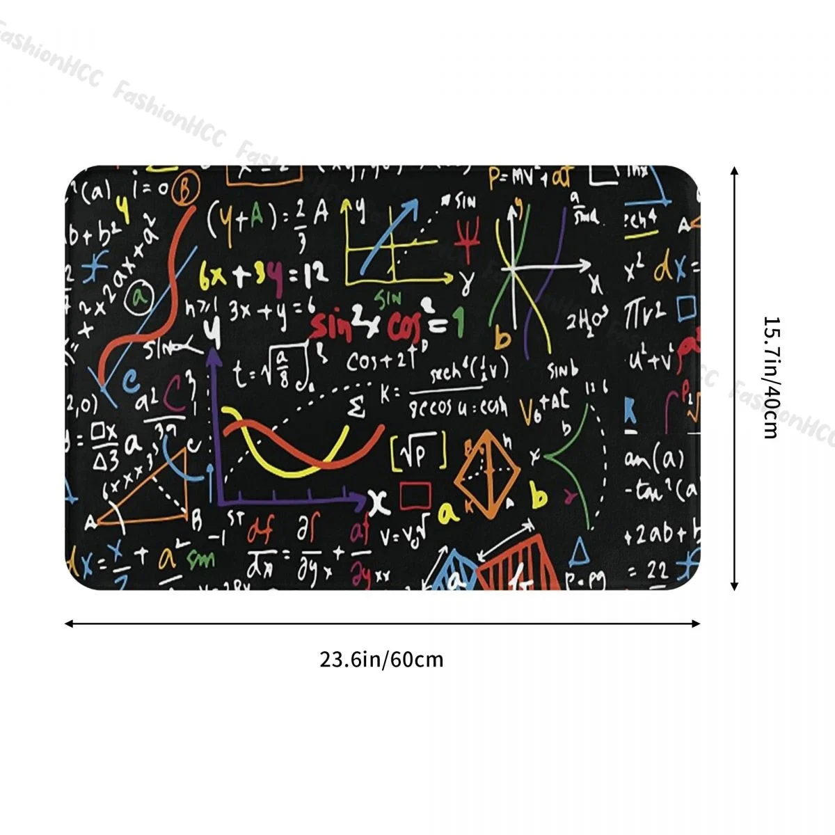 Geek Kitchen Non-Slip Carpet Maths Equations Flannel Mat Entrance Door Doormat Floor Decor Rug