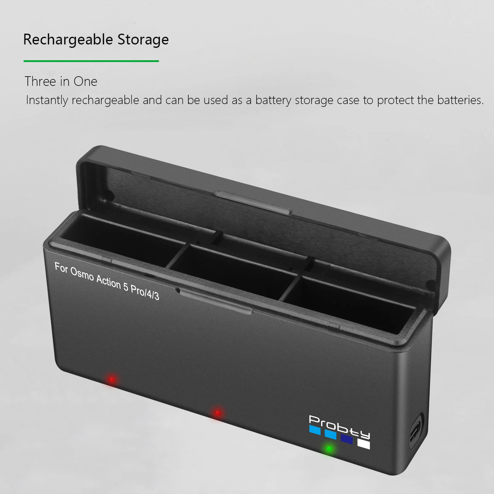 Многофункциональный чехол для аккумулятора Probty для DJI Osmo Action 5 Pro/Action 4, аксессуары для экшн-камеры DJI