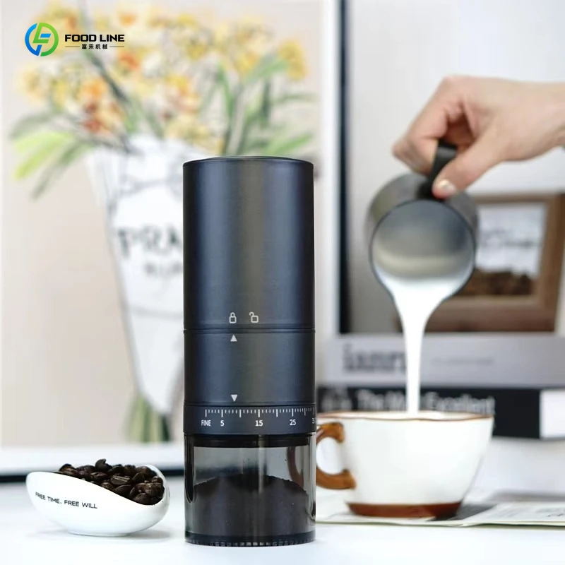 

Миниатюрная портативная USB-заряжаемая кофемолка с электрическим лезвием и внешней регулировкой помола