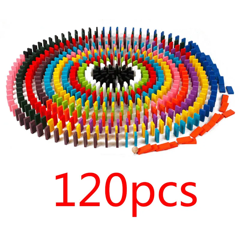 120 pz/set Per Bambini Colore Ordina Arcobaleno Legno Domino Blocchi Kit Domino Giochi Montessori Educativi Giocattoli di Legno Per I Bambini Regalo