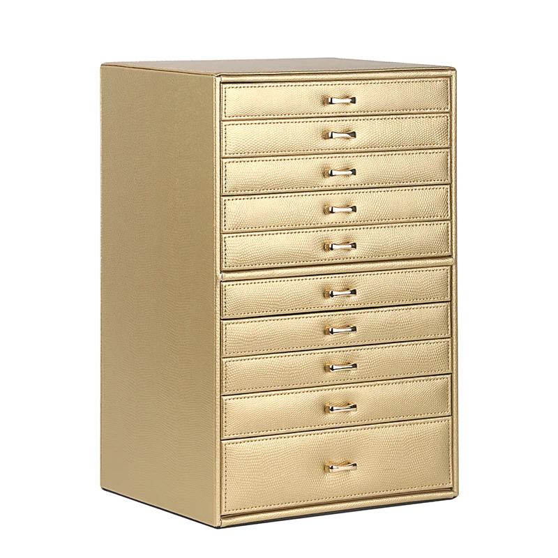 Large Fancy Jewelry Box 10 Drawers Jewelry Storage Organizer Multi Tiers Jewlery Display Collection for Rings Earrings