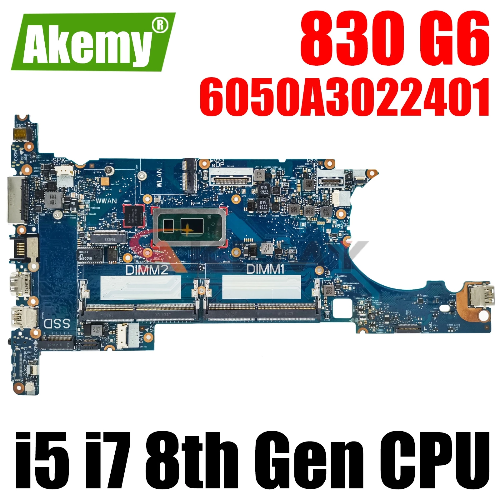 

6050A3022401 For HP EliteBook 830 G6 Laptop Motherboard With i5 i7 8th Gen CPU L60635-601 L60637-601 L60634-601 Fully Tested