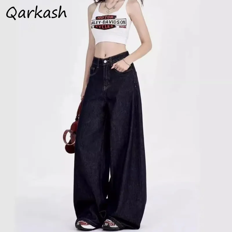 

Jeans Women Straight Full-length High Waist Ulzzang Streetwear Prevalent Hipster Autumn Cool Girl New Baggy Temperament Trousers