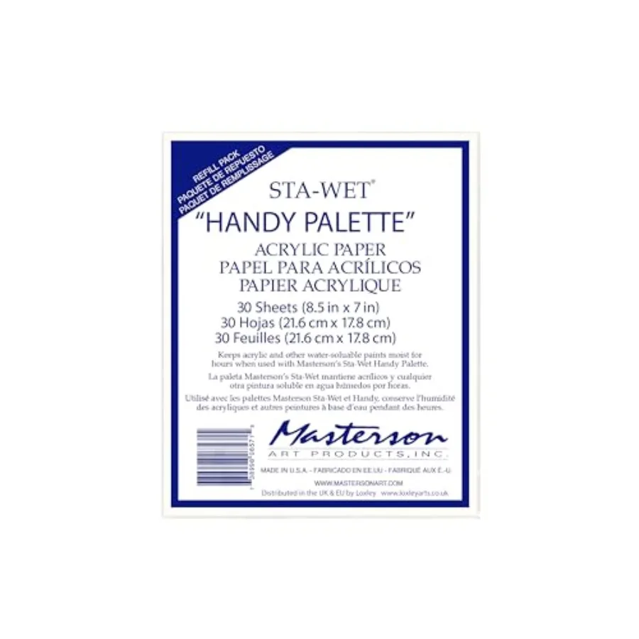 

Sta-Wet Handy Palette Acrylic Paper Refill 30 Sheets for Art Painting Transparent Material Clear Color Reusable and Convenient