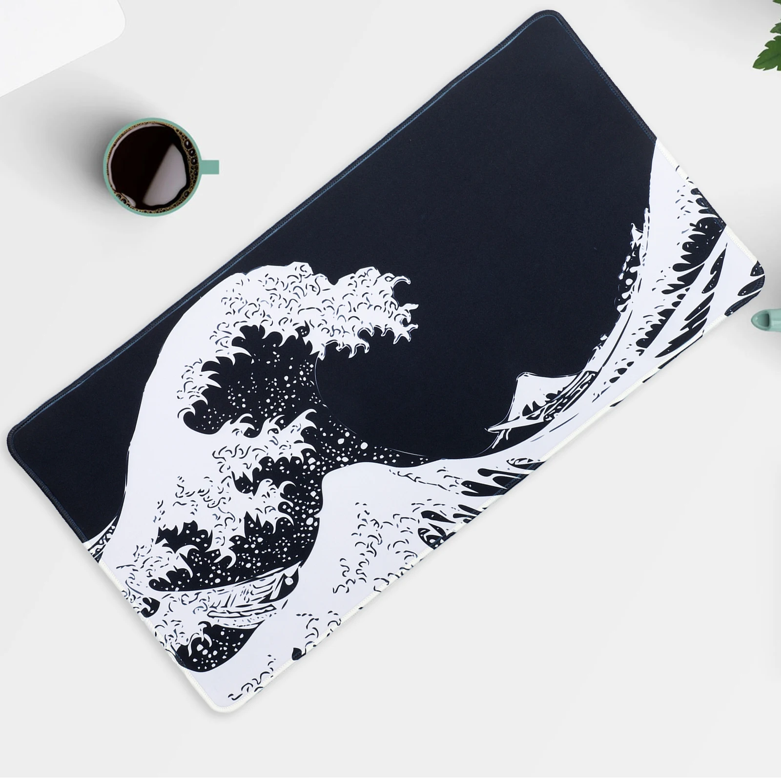 

Large Mouse Pad Desk Computer Ergonomic Black Portable Laptop Office Gaming 3mm Thick Rubber Non Slip Cloth Top High Density