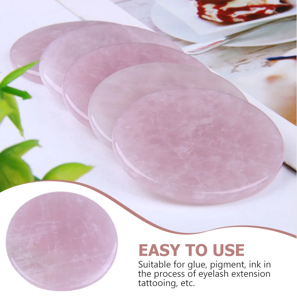 Almohadilla de extensión de pestañas de Jade redonda, herramienta de injerto para pegamento de pestañas, soporte de tinta pigmentada, suministro de belleza profesional y de tamaño pequeño