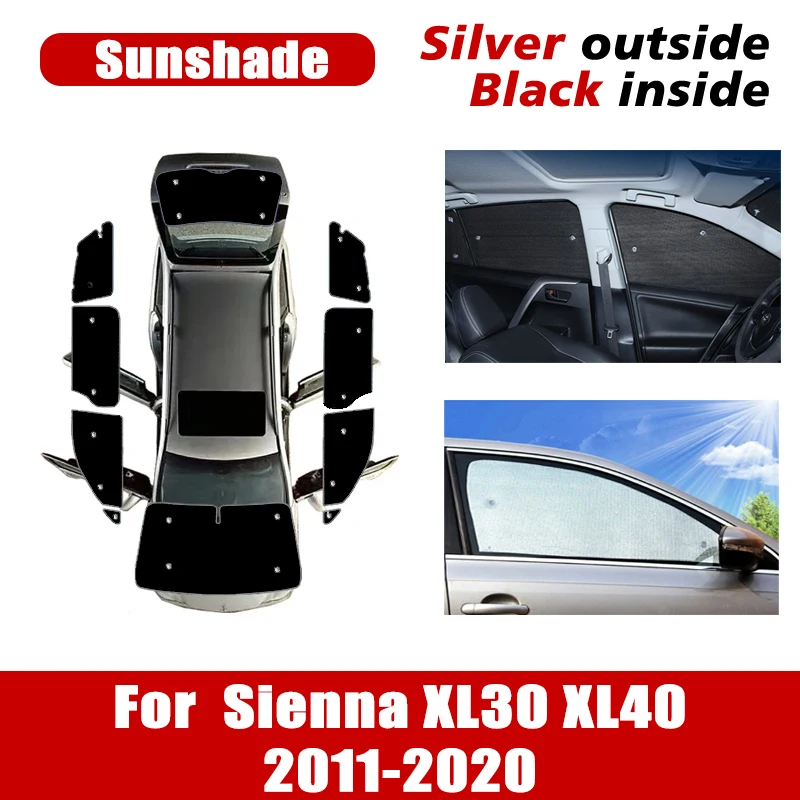 For Toyota Sienna XL40 Accessories XL30 2011~2020 LC150 FJ150 Car Window Visor Windshield Sun Coverage Covers Anti-UV Sunshades