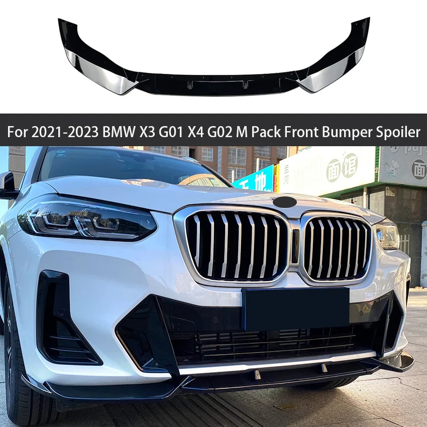 For 2021 2022 22023 BMW X3 G01 X4 G02 M Pack Front Bumper Splitter Lip Spoiler Diffuser  Bodykits Car Adjustment Kit