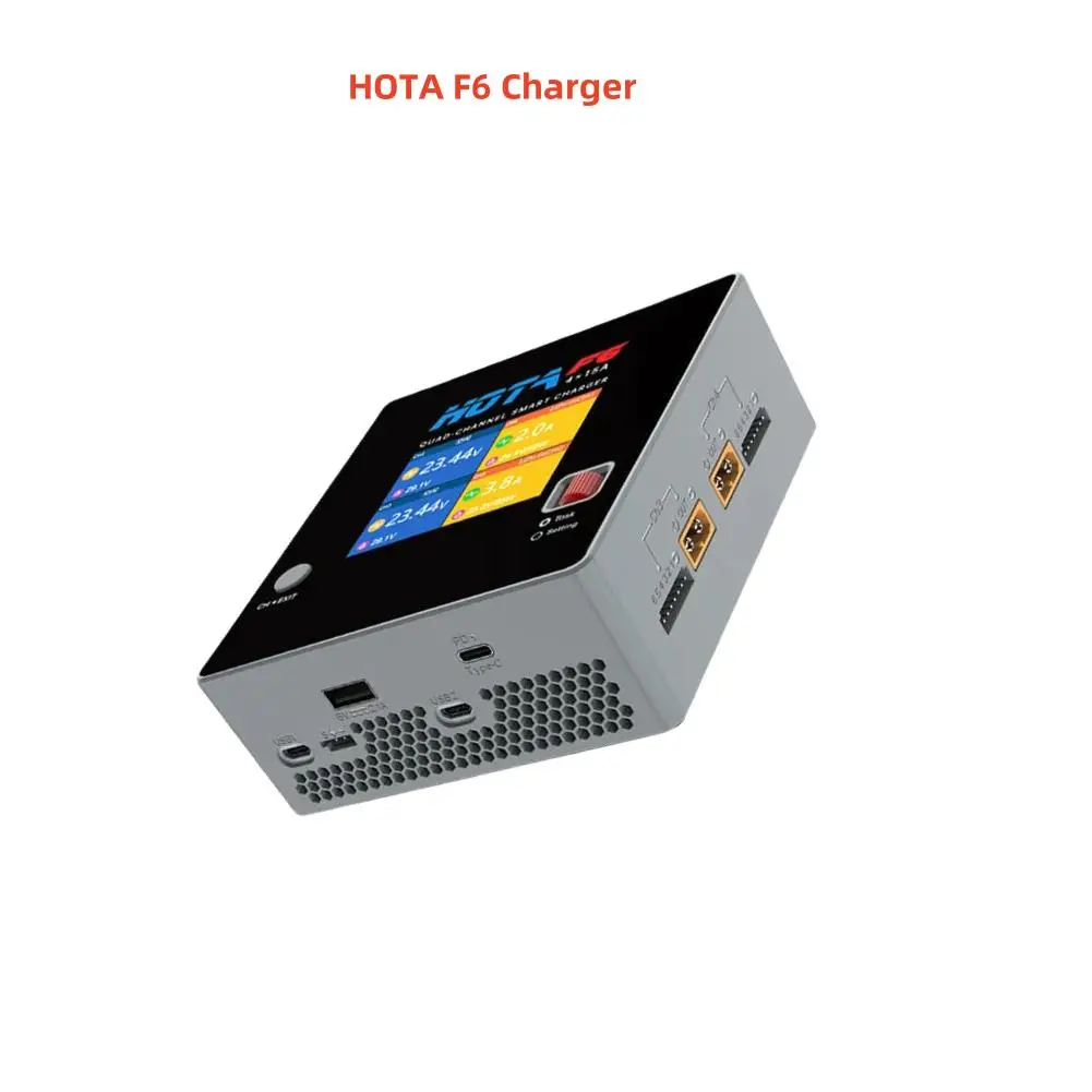 HOTA F6 4x250W 15A 4 Channel Smart Balance Charger with Type-C for Lipo LiIon NiMH Battery FPV Racing Drone RC Quadcopter Model thumbnail 6