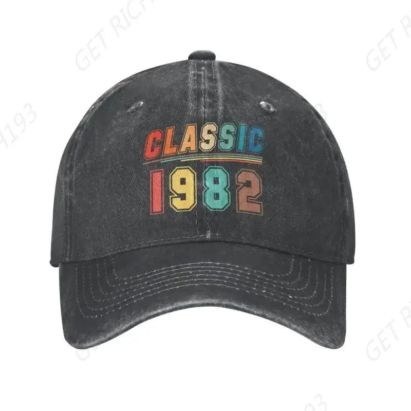 

Personalized Denim Cotton Born In Classic 1982 Baseball Cap Men Women Breathable 40th Birthday Dad Hat Streetwear