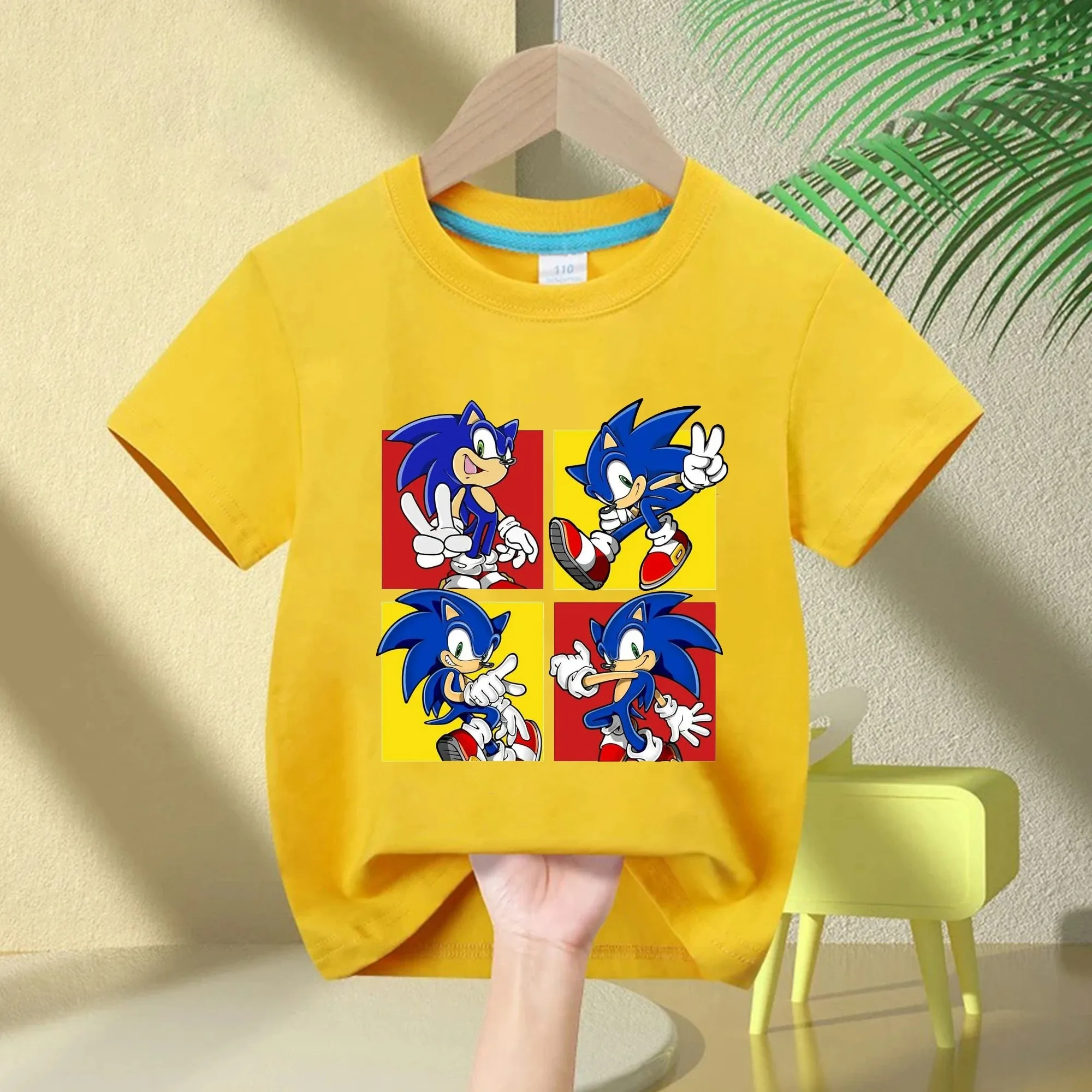 Sonic The Hedgehog Kids T-Shirt Anime Print Cotton Short Sleeve Boy Girl Summer Casual Top Gift