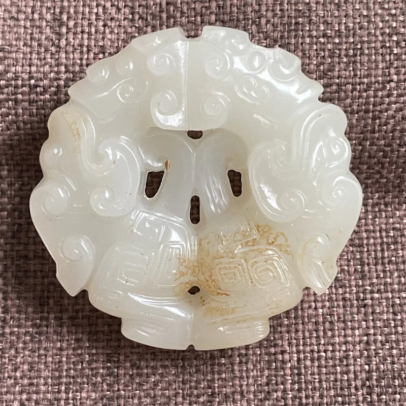 

Pieces of Hotan Jade White Jade Waist Pendant High Ancient Ming and Qing Dynasty Ware