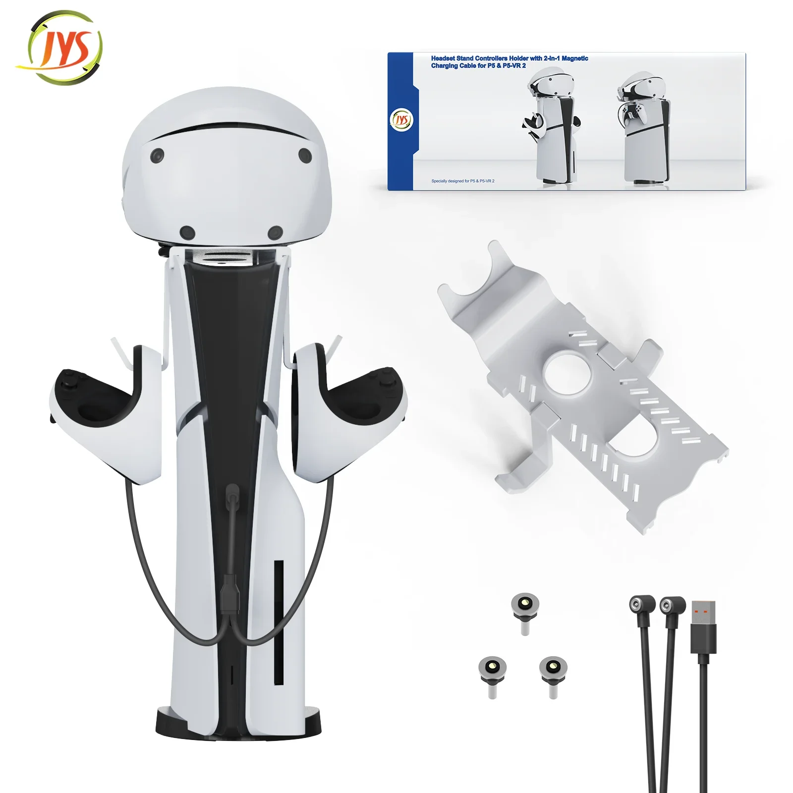 For PS5 slim host top VR storage bracket for VR2 handle rack with 1to2 magnetic suction charging wired