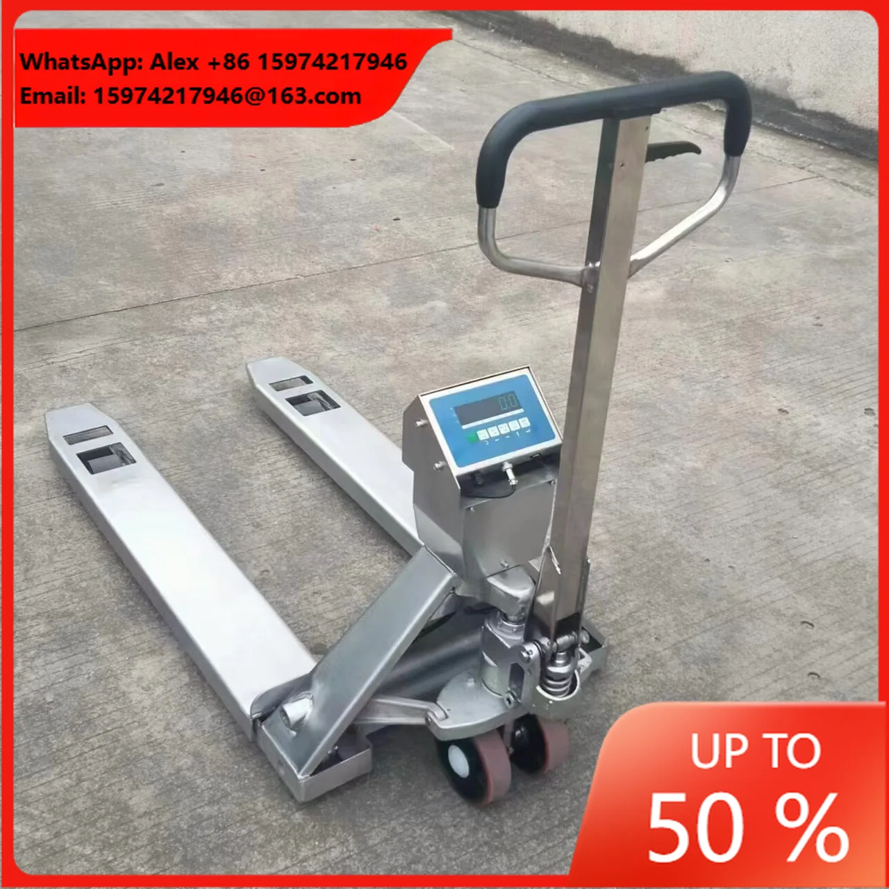 2000kg 3ton Manual Stainless Pallet Jack Scale Weighing Scale Hand Pallet Truck 2ton Loading Capacity Engine Core