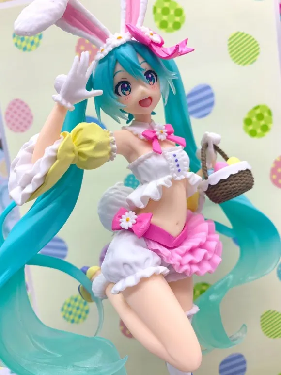 In Stock TAITO Rabbit Ears Anime Hatsune Miku Action Figure Kawaii Cute Desktop Decoration Collectible Toys Dolls Children Gifts