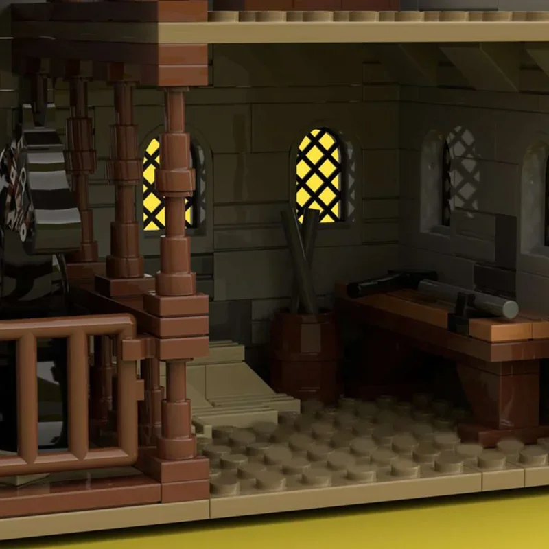 1526pcs MOC Falcon S Stable Castle Black Model Building Festival Gifts Blocks Construction DIY Education Toy Brick Birthday